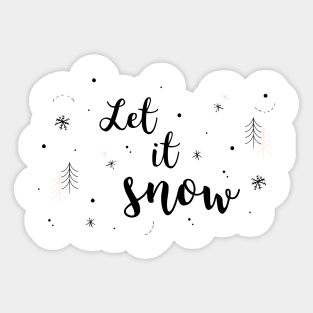 Let It Snow Winter Snowflake Design Sticker